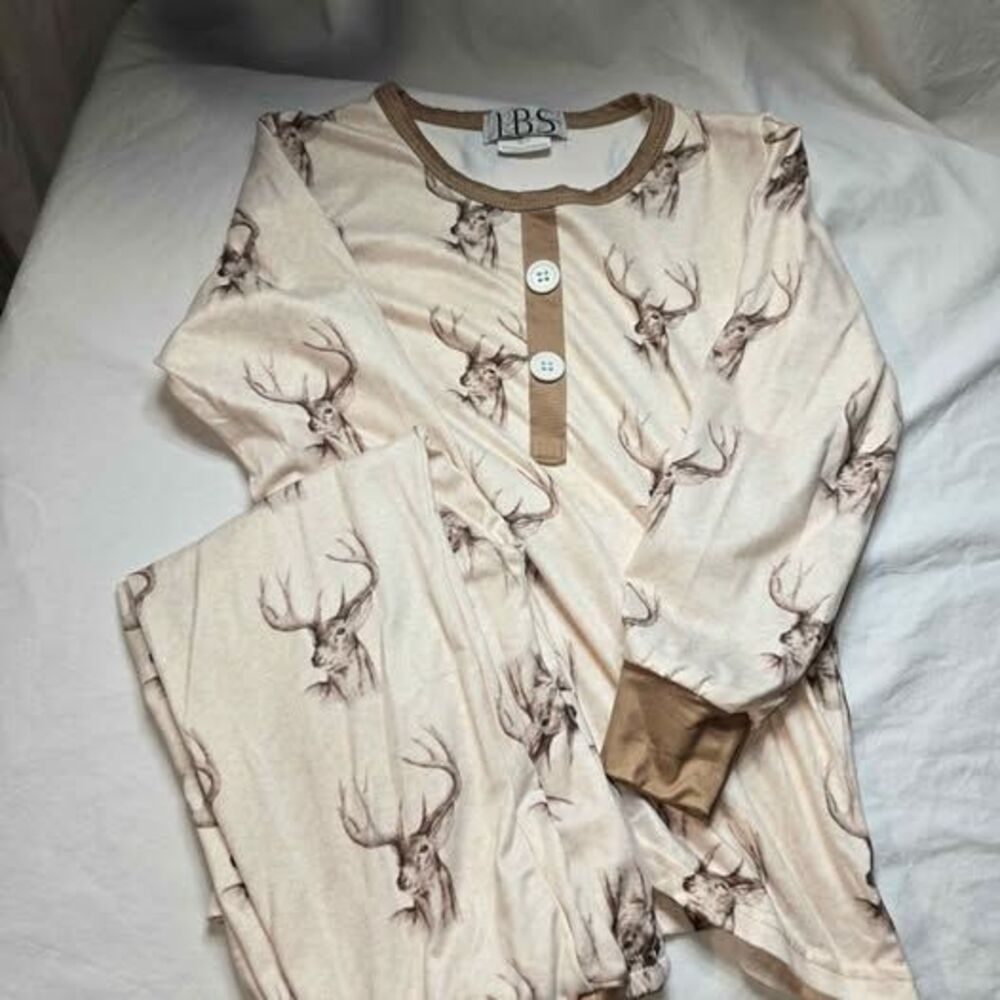 LBS size 4T boy girl hunting deer 2pc Pajamas set